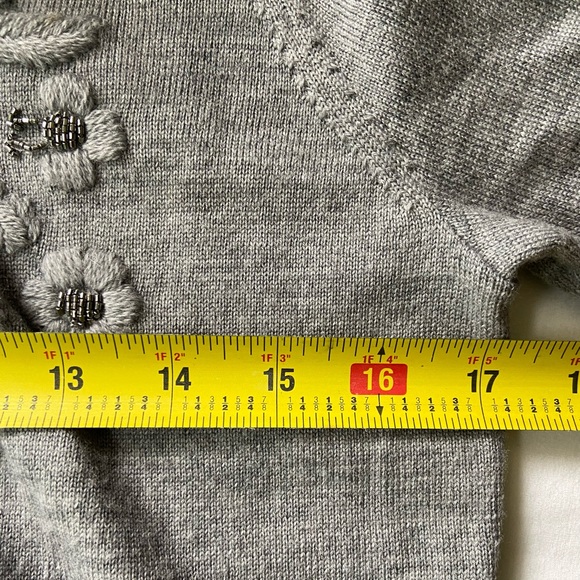 Brooks Bros. Gray Fleece grandma core extra fine merino wool sweater  SZ  S - Picture 7 of 8